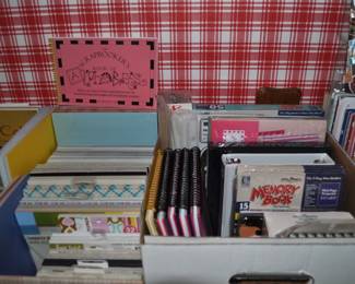 Boxes and boxes and more boxes of new scrapbooking supplies.