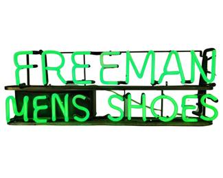 Antique Freeman Mens Shoes Advertising Neon Sign
