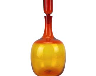 Wayne Husted Mid Century Modern BLENKO Amberina Decanter Bottle