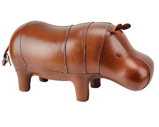 Leather Hippo Foot stool