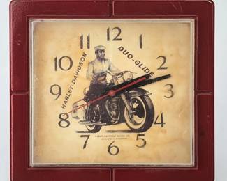 Harley Davidson Motors Co. DuoGlide Motorcycle Wall Clock Rare