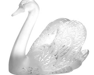 Lalique Crystal Swan Sculpture