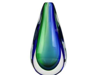 Murano Italian Art Glass Sommerso Vase