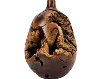 Large Hap Sakwa Style Burl Wood Turned Vase