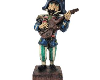 Vintage Rock n Roll Pirate Chalkware Sculpture