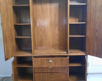 Drexel Heritage Consensus Wood China Cabinet
&nbsp; &nbsp; &nbsp; 15" deep x 79" (6'7") tall x 60" (5') wide
