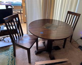 MPS008 Wooden Dining Table & Two Chairs 