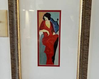 MPS011- Lady In Red Lithograph By Itzchak Tarkay