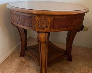 MPS048- Round Wooden Ornate End Table