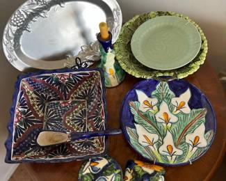MPS047- Assorted Decorative Plates & Mexican Pottery