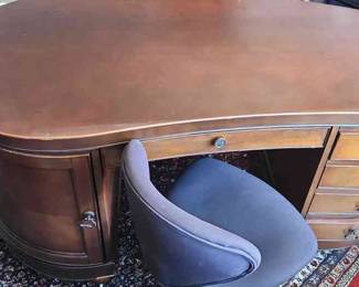 MPS068 - Kidney Shaoed Wooden Desk W/ Chair