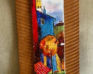 MPS073 Ceramic Art Tile On Board Scenic Picture 