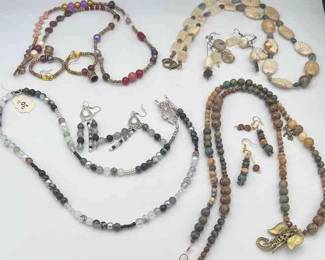 MPS103-5 Sets Of Beaded Necklaces & Earrings