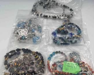 MPS105-5 Sets Of Beaded Necklaces And Matching Earrings