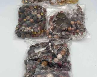 MPS112-5ea Pink Sets Of Matching Necklaces And Earrings 