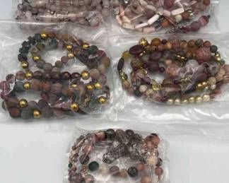 MPS114-5ea Pink Themed Beaded Necklaces