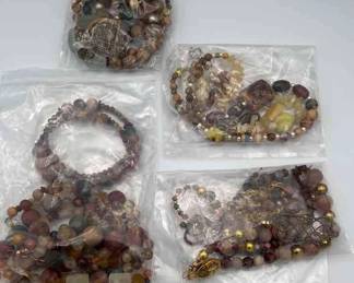 MPS117-4 Beautiful Sets Of Matching Beaded Necklaces And Earrings 