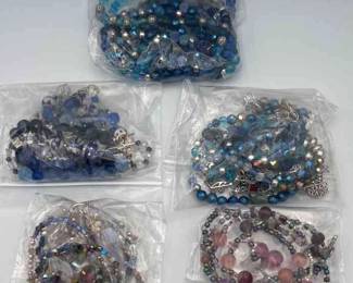 MPS127-5 Sets Of Marvelous Matching Beaded Necklaces And Earrings 