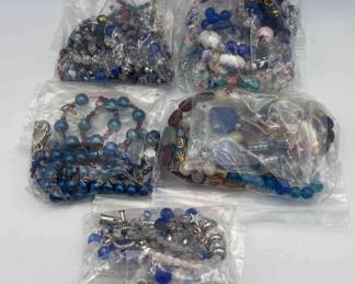 MPS131-5 Sets Of Bluish Necklaces And Earrings 