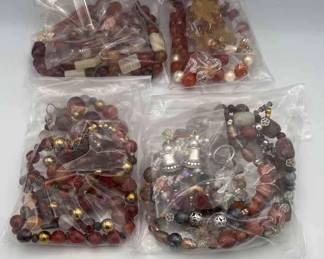 MPS143-4ea Combo Beaded Necklaces And Earrings 