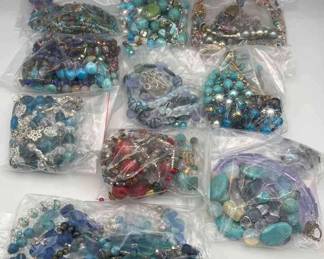 MPS146-10ea Beautiful Beaded Matching Necklaces And Earrings Mystery Lot