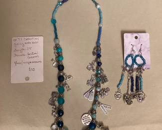 MPS222 Handcrafted Beaded Charm Necklace & Earrings New