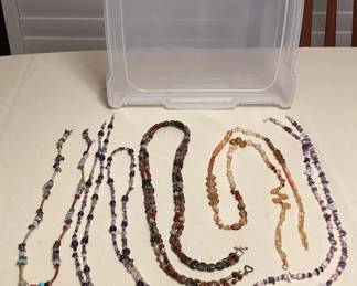 MPS233 Plastic Storage Bin Of Deconstructed Jewelry For Crafting Or Repair 