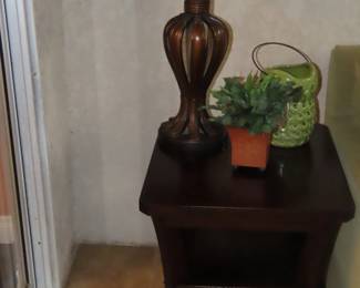 One of two matching end tables.