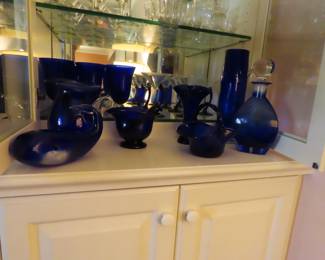 Selection of blue glass.