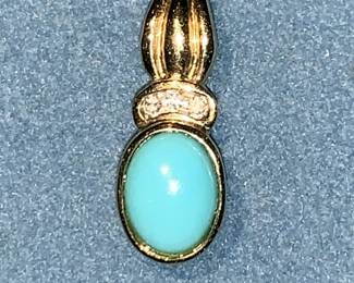 Turquoise and Diamond in 14K $60