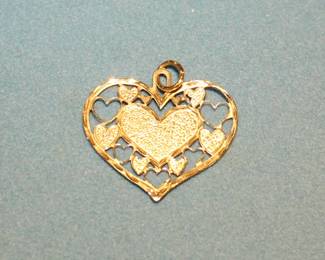 14K Gold Heart Pendant $50