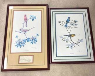 Kentucky Cardinal And Eastern Bluebird Prints Signed And Number 