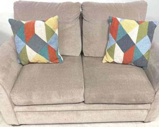 LaZBoy Upholstered Loveseat With Throw Pillows