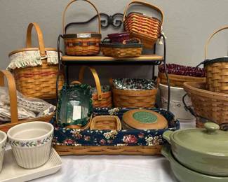 Longaberger Baskets, Pottery, Liners And More