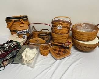 Longaberger Baskets W TicTacToe Set  Linens