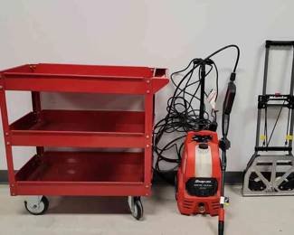 Milwaukee Folding Hand Truck, Mechanics Cart, SnapOn 1650 PSI Electric Power WasherDoesnt Power On