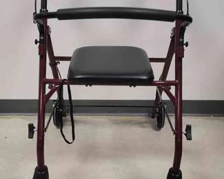 Red And Black 4 Wheel Walker