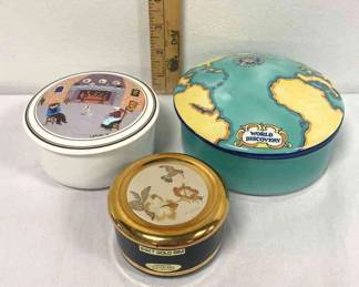 Three Trinket Dishes Tauck World Discovery Designed By Tiffany  Co., Villeroy, And 24KT Gold Rim Chokin 
