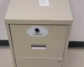 Tan Two Drawer File Cabinet W Keys