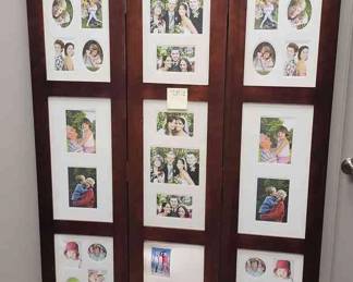 Wood Picture Frame 3 Panel Privacy Screen 