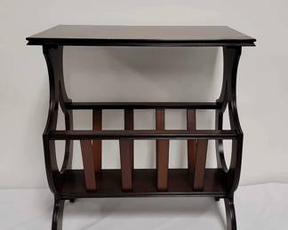 Wood End Table Magazine Rack