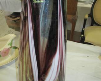Tall labeled Murano Glass