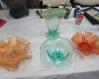 Hawkes signed and other 1930s glass