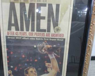 A very famous New Orleans Saints memory, framed
