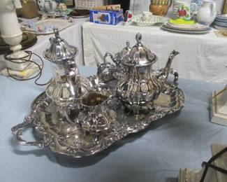 complete silver plate tea set