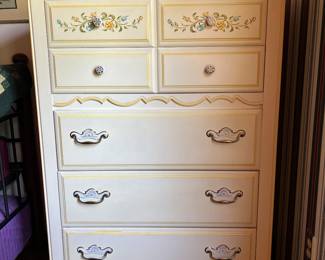 Cream Colored Floral Chest Of Drawers ~ $65.00