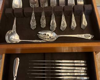 Wallace “Rose Point” 64 Pc Sterling Silver Flatware Set ~$1995.00