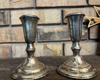 Crown Sterling Silver Weighted Candlestick Holders~$40.00