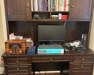 Aspen home executive desk with hutch