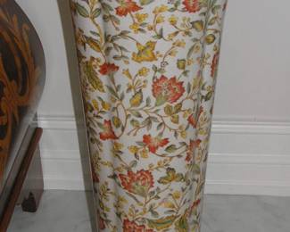 Tall Porcelain and Metal Umbrella Stand